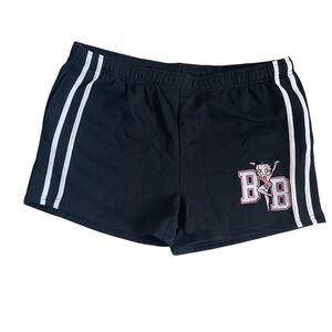 Betty Boop Black Athletic Shorts with White Stripes